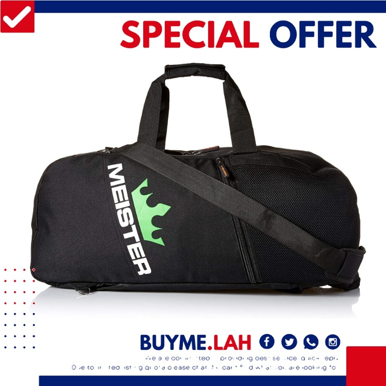 Meister MMA 1087CGBBK Vented Convertible Duffel / Backpack Gym Bag