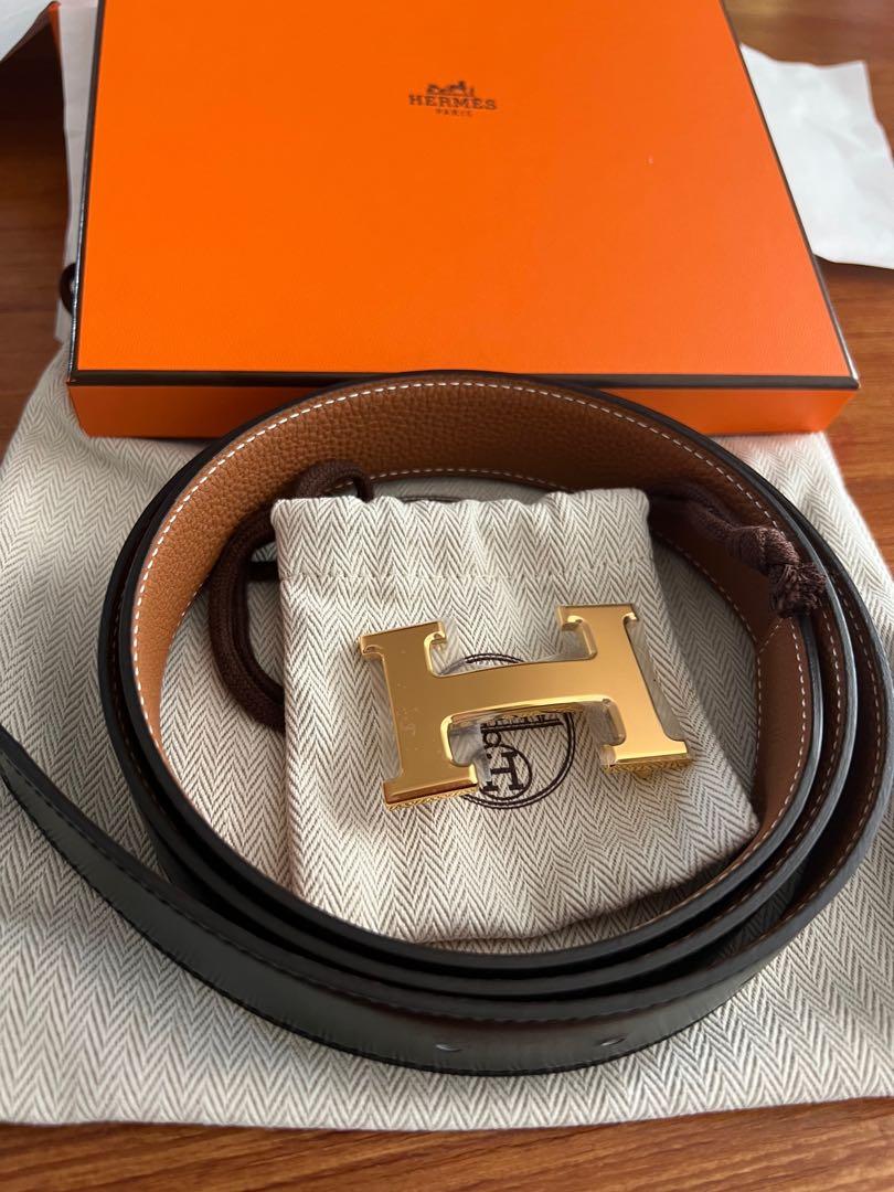 NEW HERMES REVERSIBLE BELT BLACK TAN with GOLD H Men s Fashion