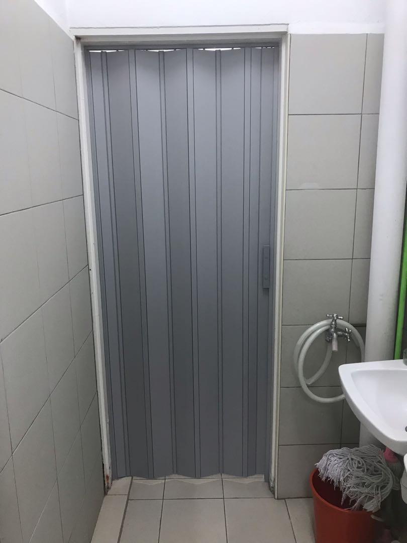 New toilet door pvc folding door, Furniture & Home Living, Bathroom