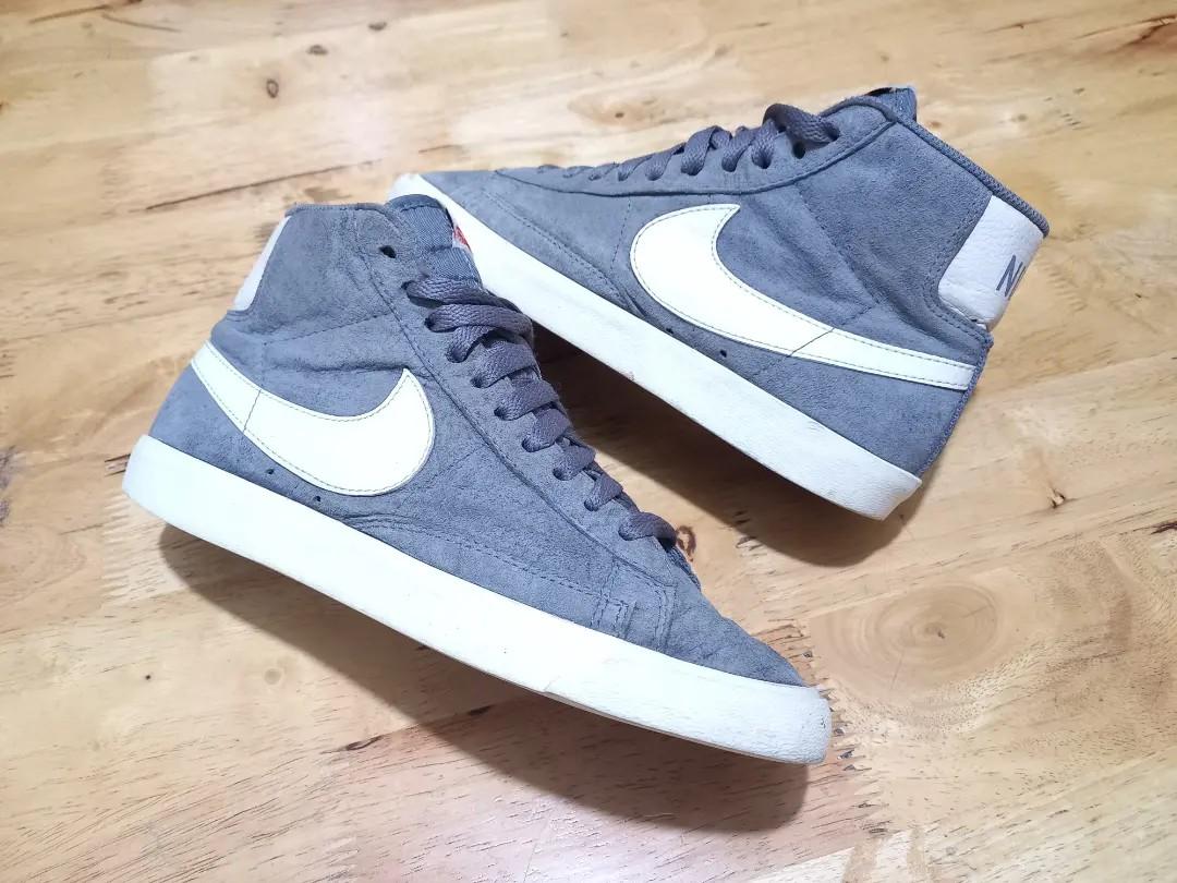 NIKE BLAZER MID VNTAGE SUEDE GUNSMOKE Fesyen Pria Sepatu