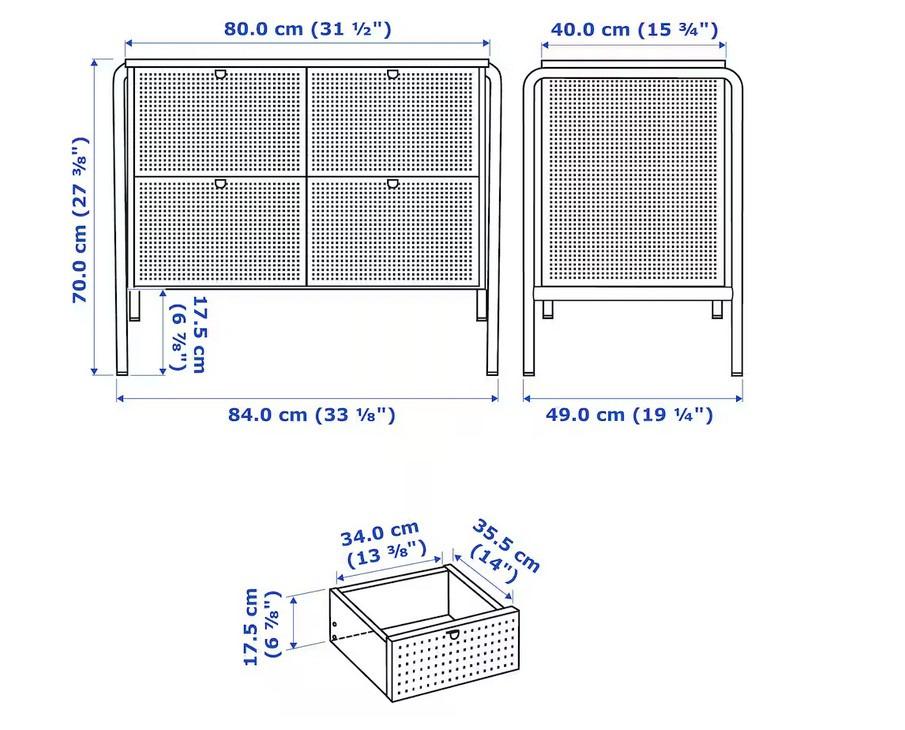 NIKKEBY Chest of 4 drawers, greygreen IKEA, Furniture & Home Living