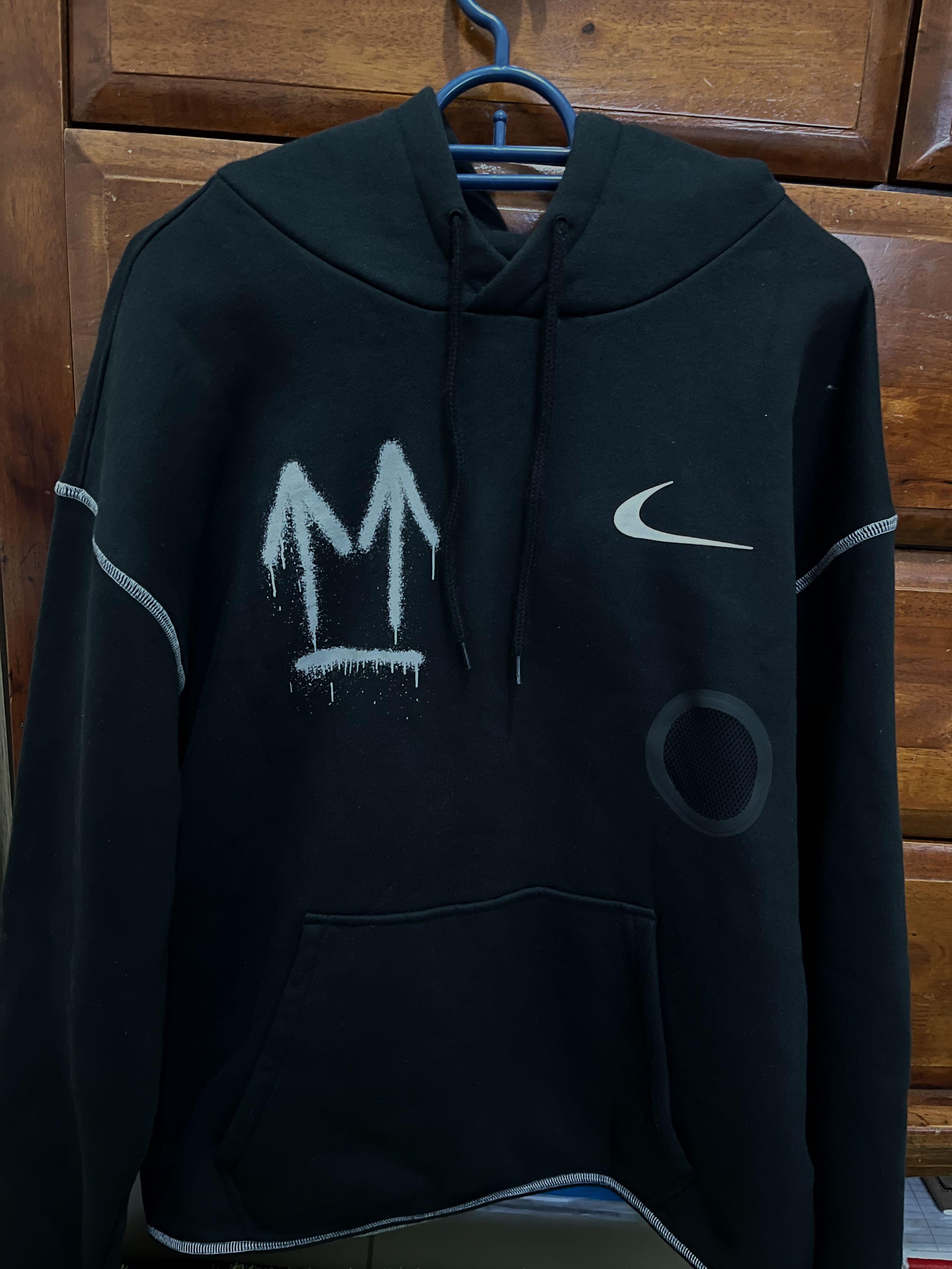 OFF WHITE NIKE HOODIE BLACK Men s Fashion Tops Sets Hoodies