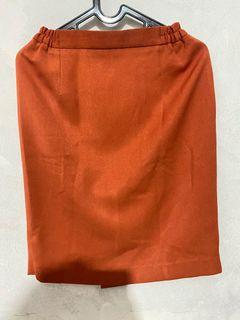 Orange office skirt rok kerja