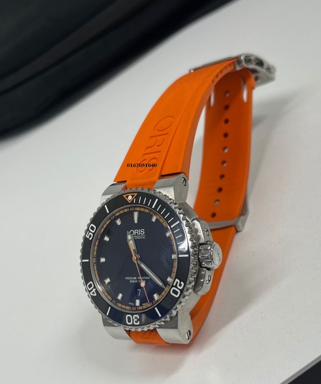 Oris aquis orange strap cheap
