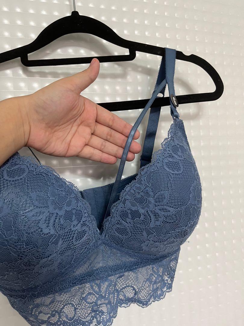 PLUS SIZE 36F 80G BLUE LACE BRALETTE BRAND NEW Women s Fashion
