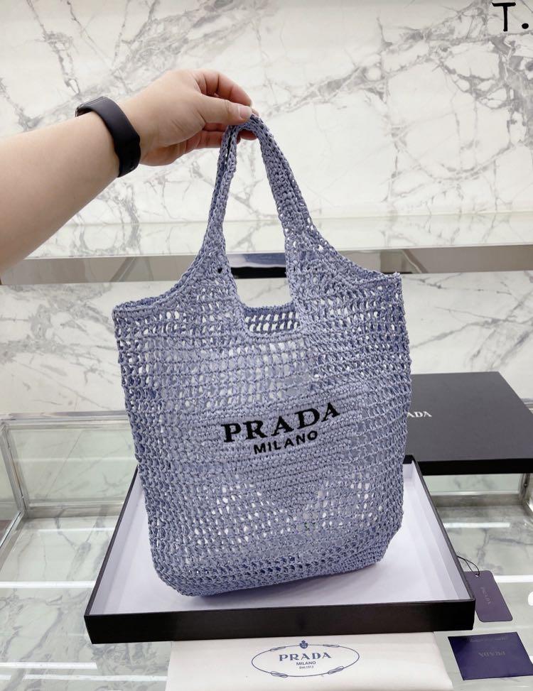 Prada Raffia Crochet Tote - Red Totes, Handbags - PRA418656