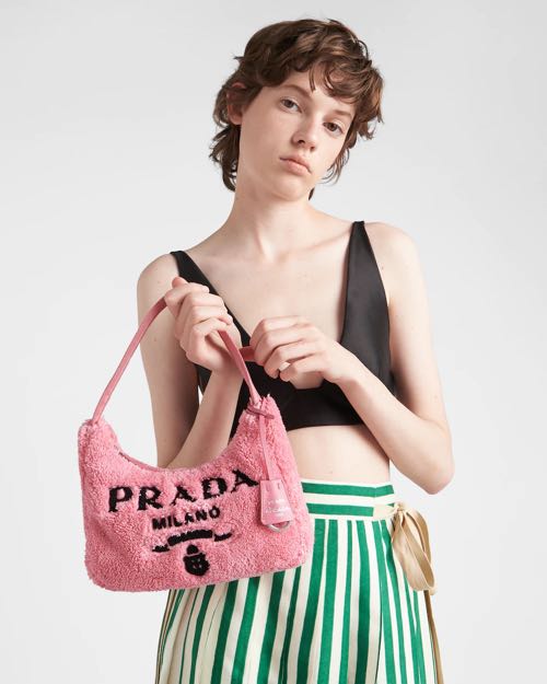 Fur top prada bag
