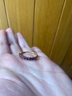 Purple Amethyst Ring 18k saudi gold