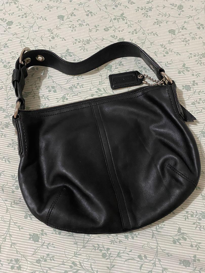 Small black leather coach purse 2025