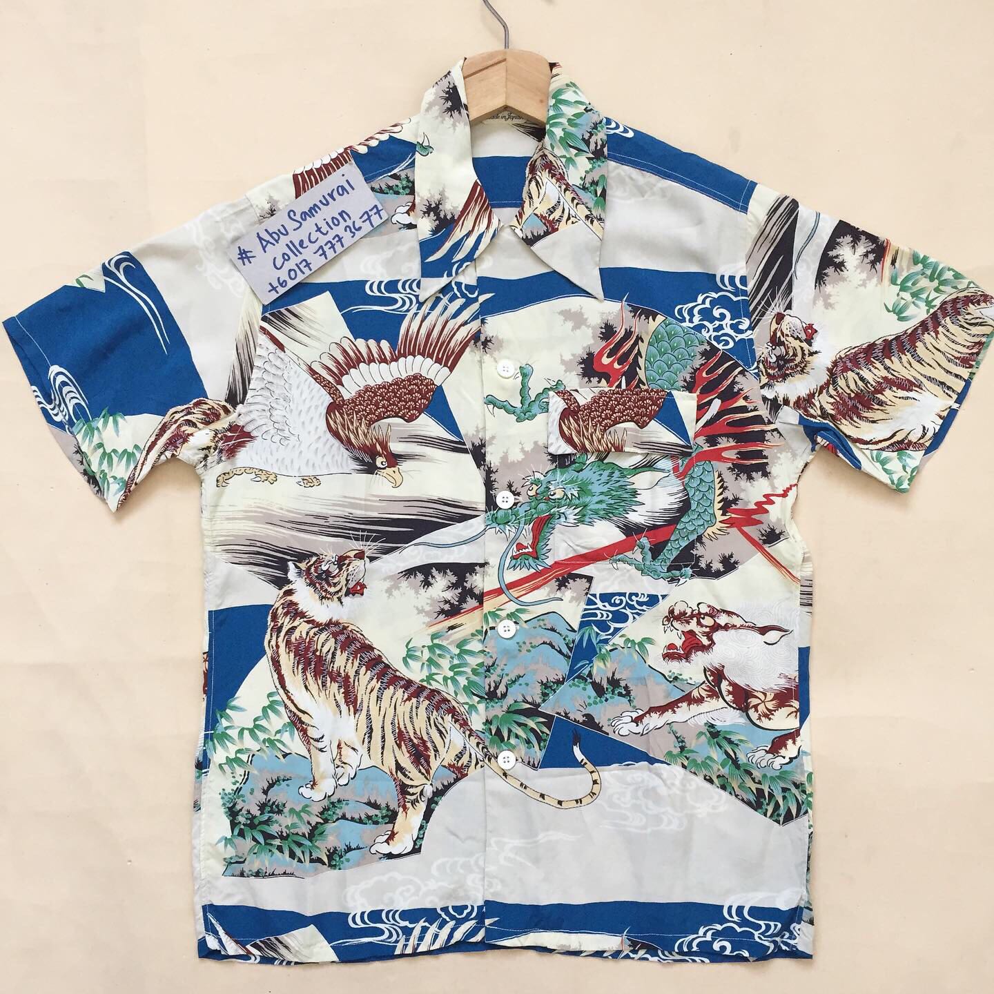 Sun Surf Tiger Eagle Dragon Lion Hawaiian Aloha Shirt Men s