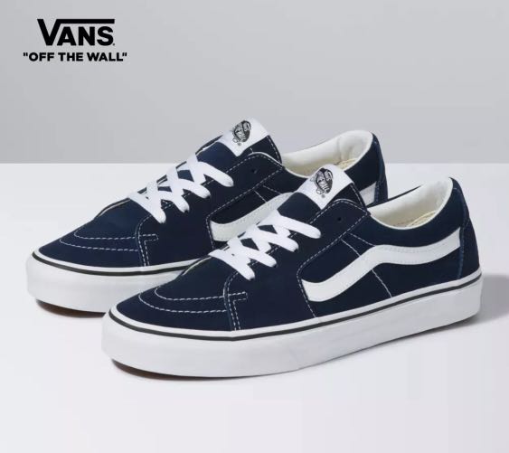 Low top blue vans clearance