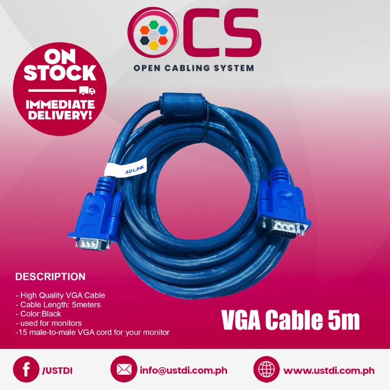 VGA Cable 5m, Commercial & Industrial, Construction Tools & Equipment