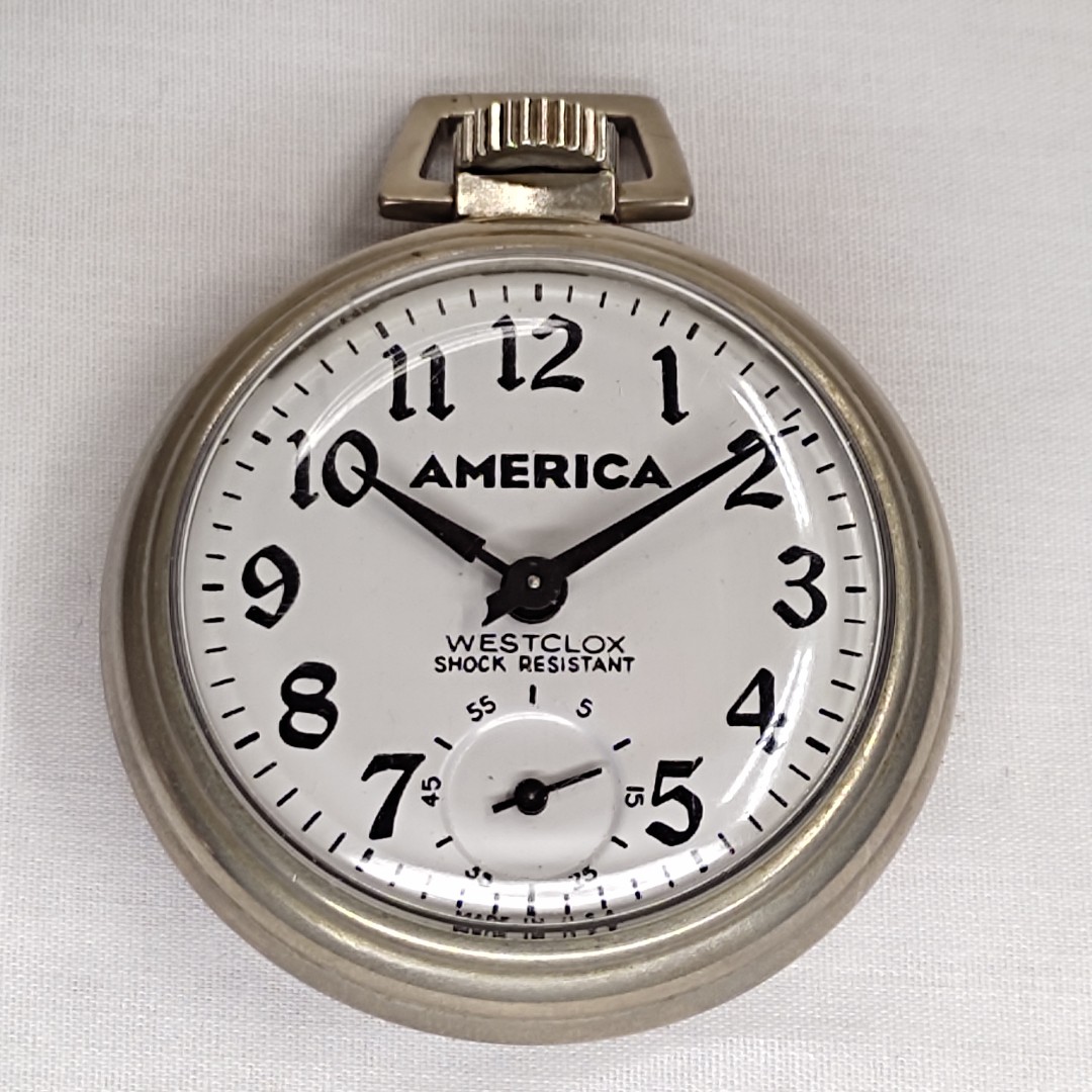 Vintage Westclox Bull Eye Pocket Watch PW04 Men s Fashion