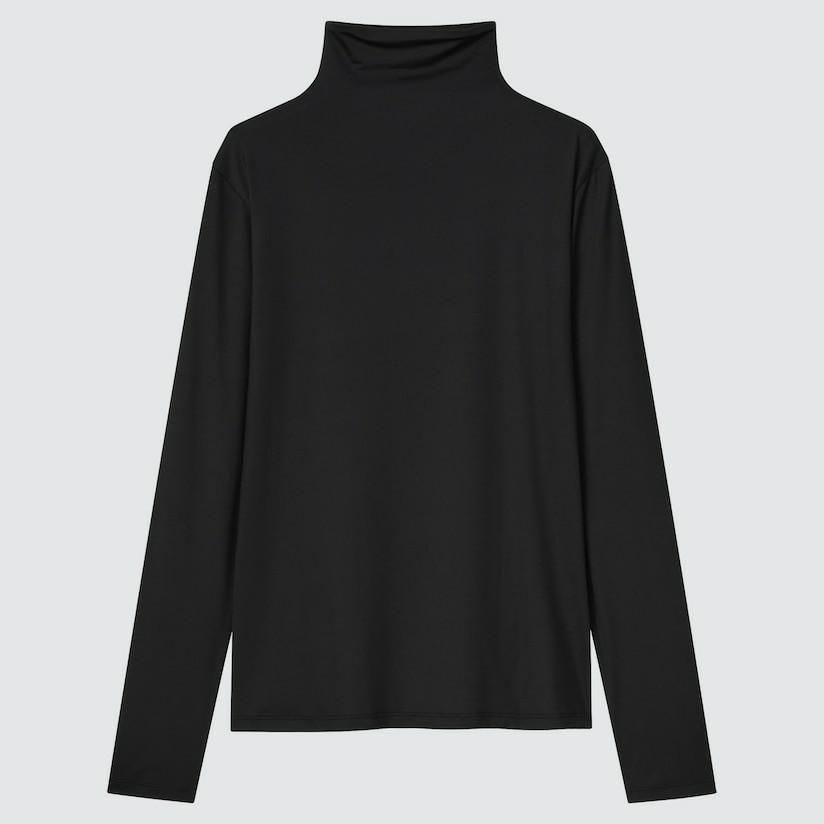 black high neck long sleeve blouse