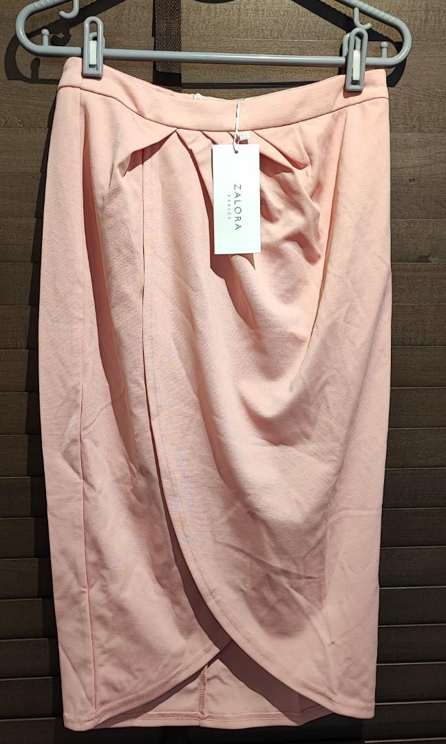 Zalora Pink Tulip Pencil Skirt Women s Fashion Bottoms Skirts