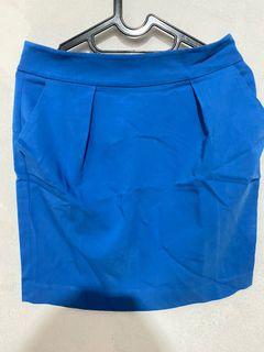 Zara blue skirt rok kantor