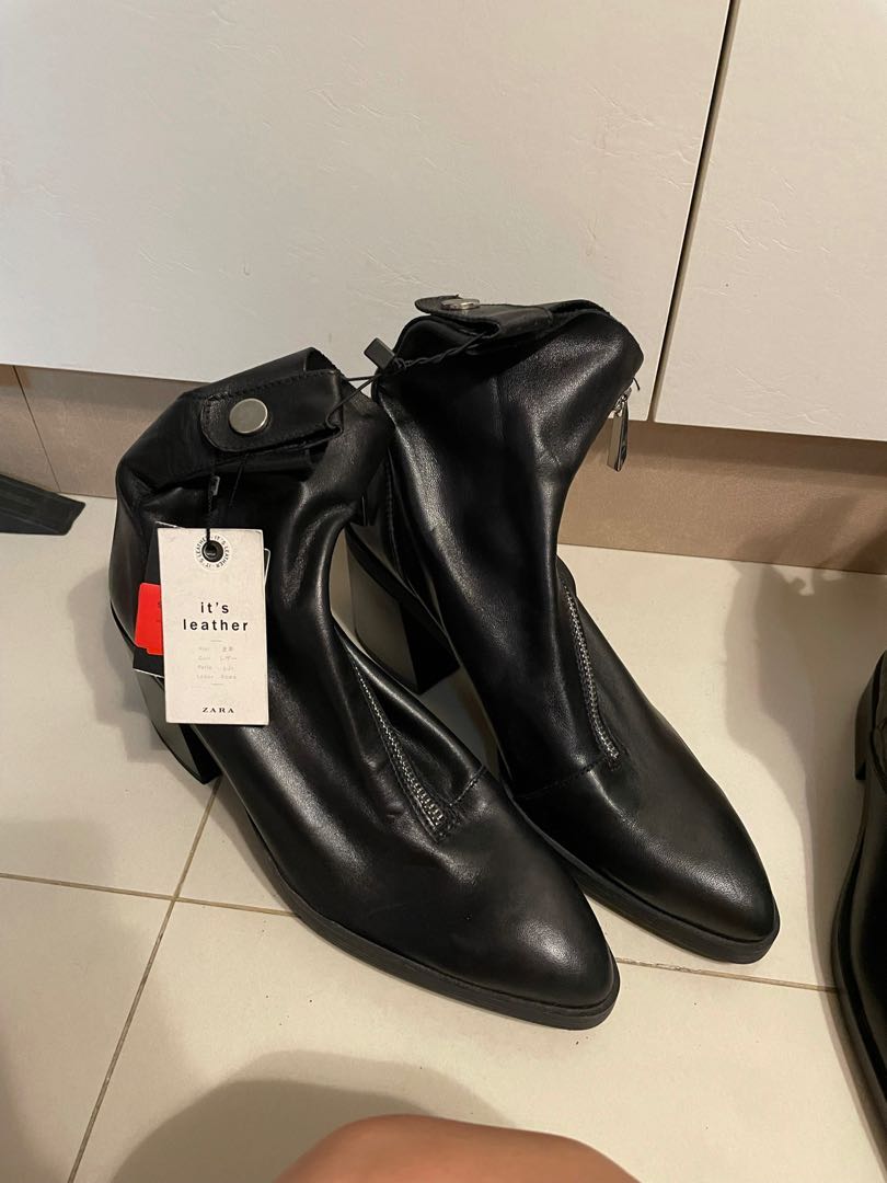 zara boots leather
