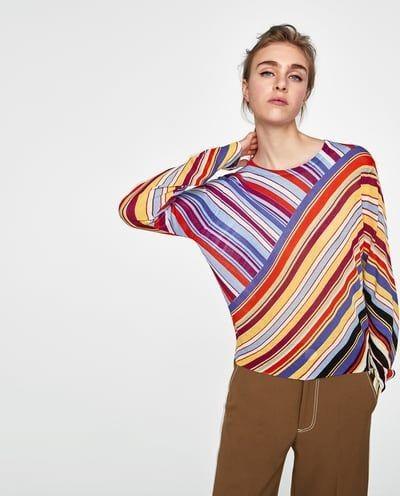 Zara multicolor knit wear blouse 