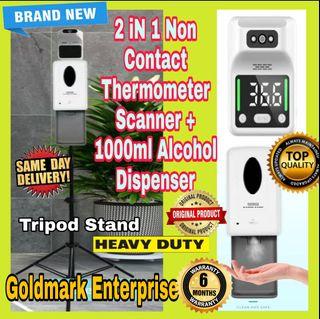 2in 1 K3F THERMOMETER Non Contact THERMOMETER With 1000ml Automatic Alcohol Dispenser Tripod  Stand -