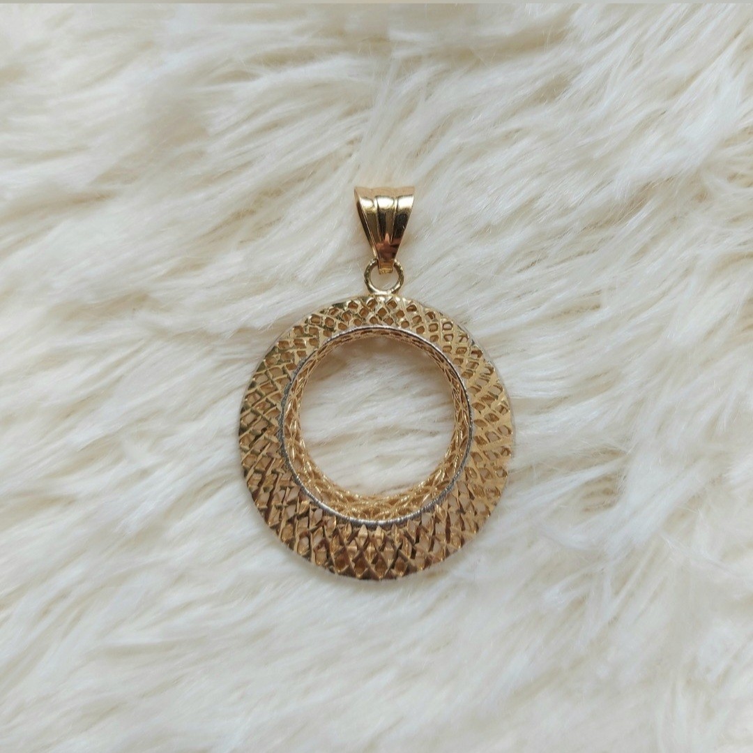 Ladies Italian Two-Tone Gold 9ct (375,9k) Unique Twisted Filled Medium Hoops main image 0