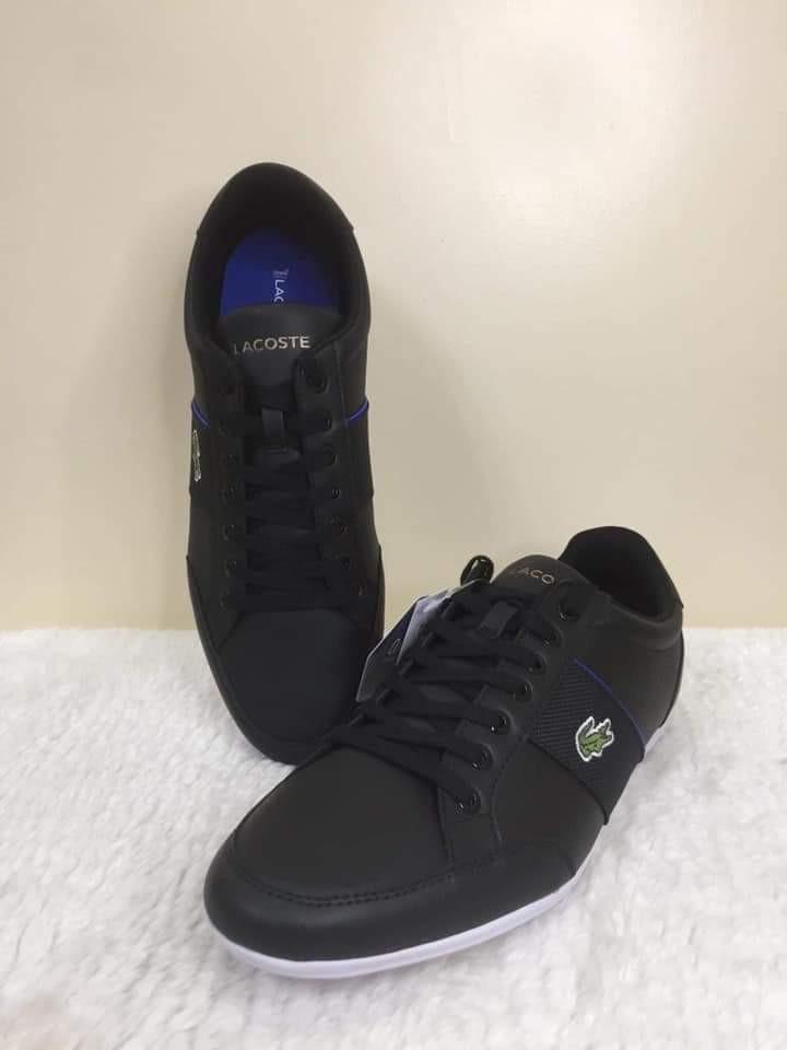 Lacoste Nivolor Men s Leather Sneaker Black Blue US 9.5 with box