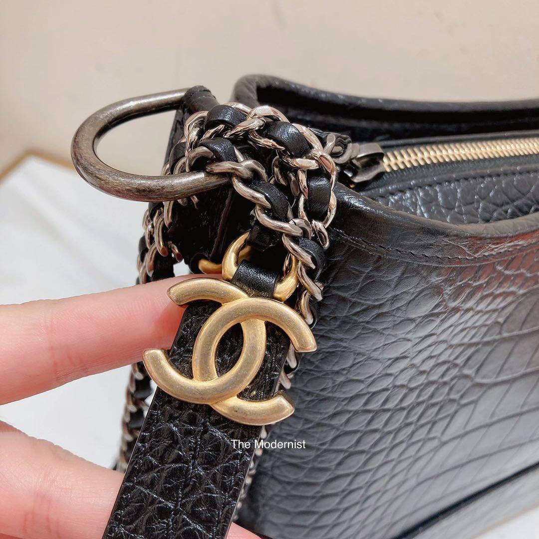 Authentic Chanel Croc Embossed Leather Small Gabrielle Hobo Bag with Logo  Strap, Luxury, Bags & Wallets on Carousell