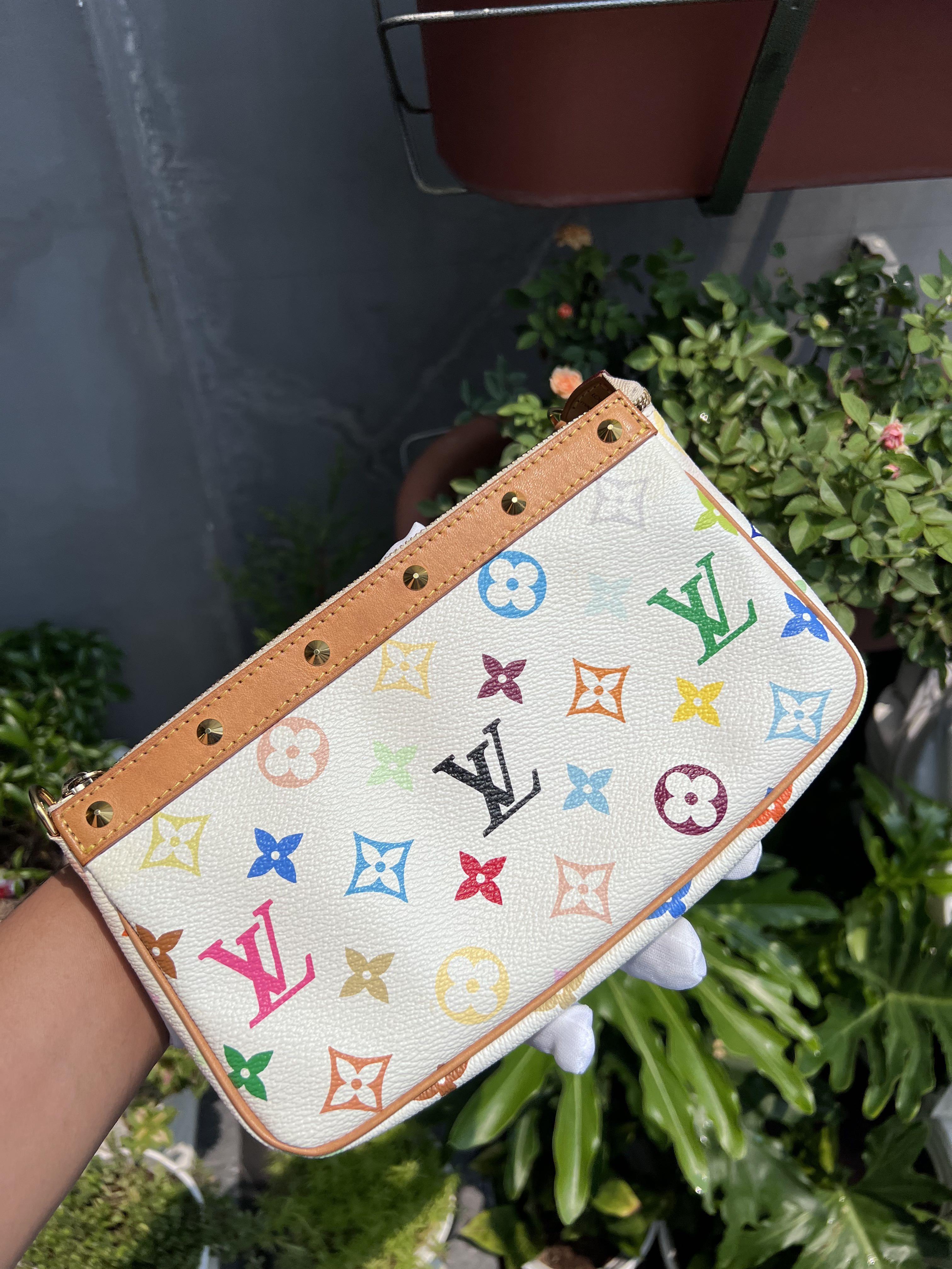 Authentic Louis Vuitton Multicolor Pochette Accessories Murakami