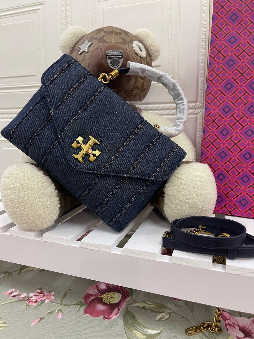 Tory Burch Kira Top Handle Satchel Denim, Luxury, Bags & Wallets