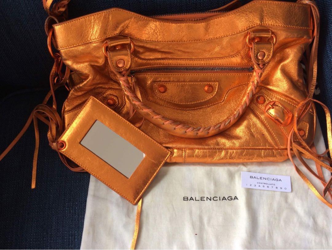 Balenciaga motorcycle bag orange online