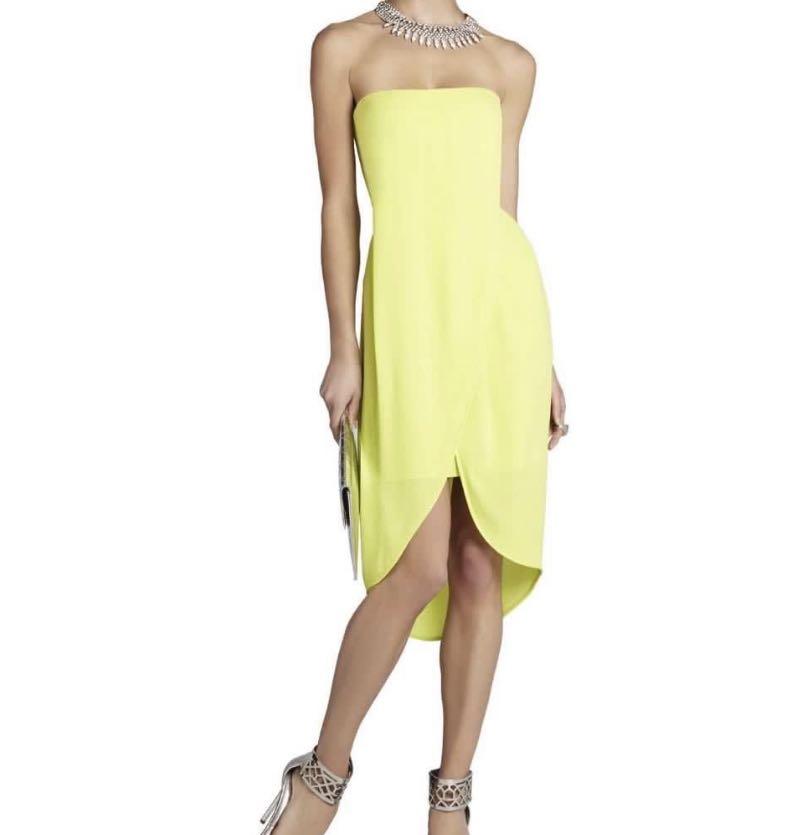 BCBG Maxazria Strapless Tube Dress Lime Green