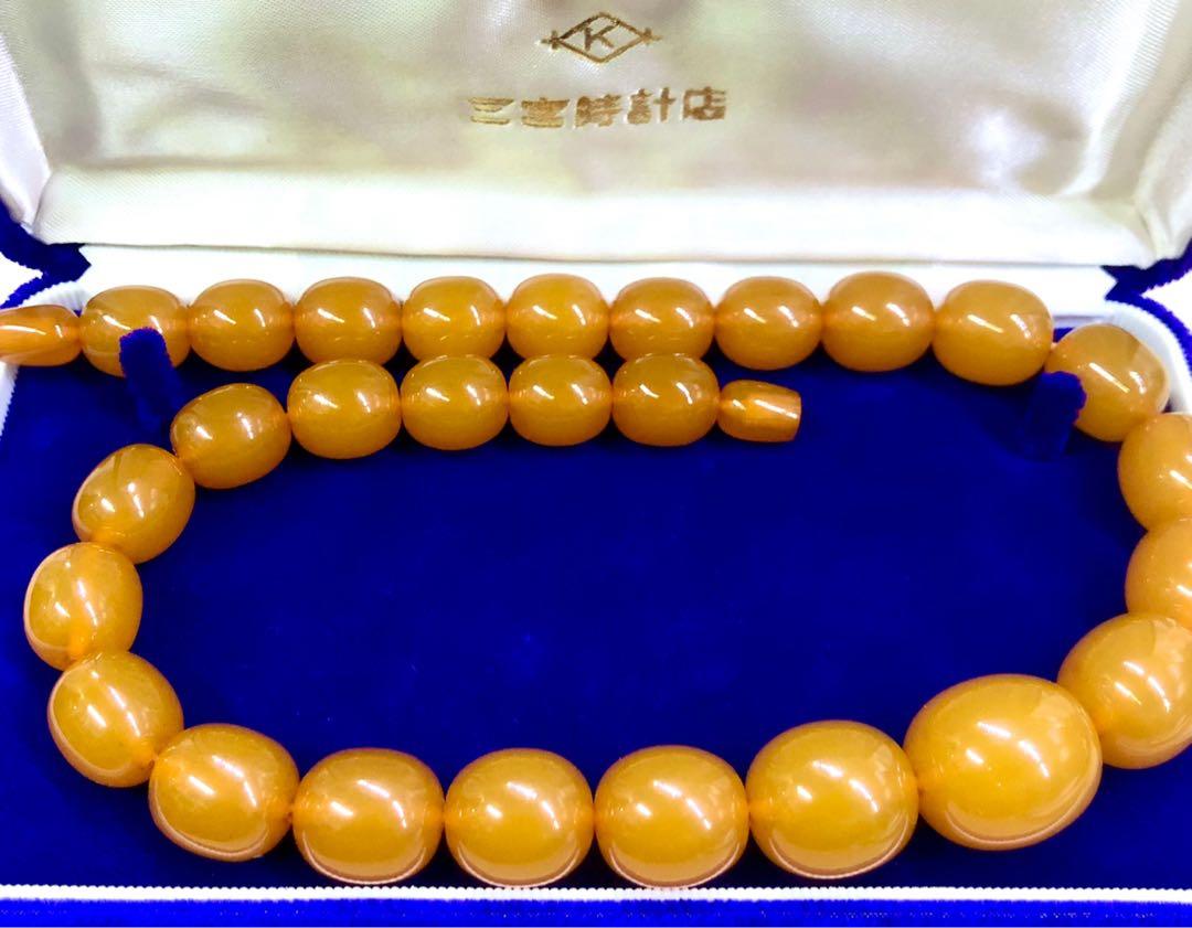 22 Inch Chunky Creamy Butterscotch Amber Necklace #44480 | Auctionninja.com