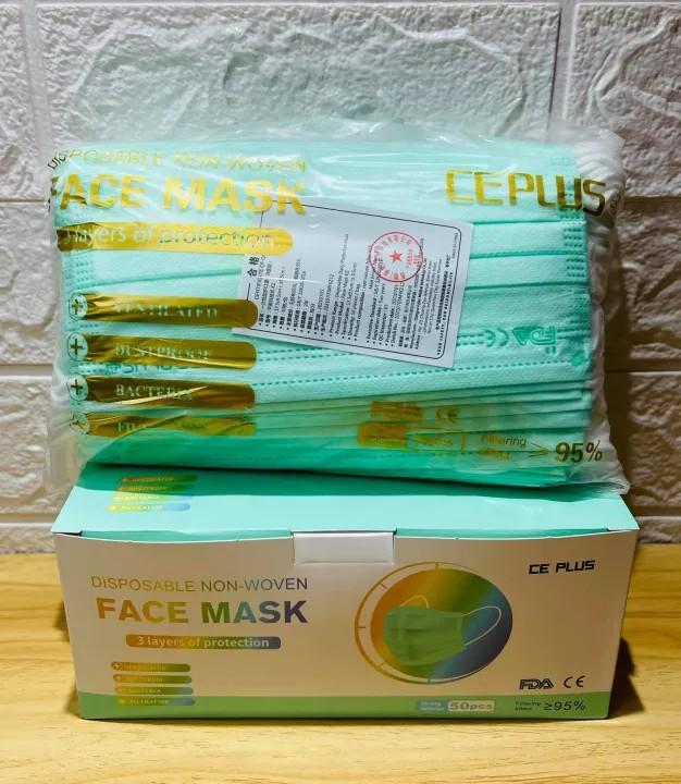 CE PLUS FACE MASK / CE PLUS COLORED FACEMASK (Category: Face Masks & Face Shields) located in Manila. Submitted by emil_online_shop (Listing ID 1165481513, Image 3). Description: 50PCS NON WOVEN 3 PLY DISPOSABLE SURGICAL MASKS Protective Mask Disposable Face Mask 50pcs/box Both made from high quality materials -FDA Approved Both passed the following test:Flame test*Masks that passed the flame test shows that the middle layer is a filter not just 