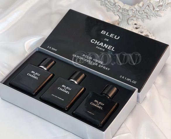 Gift set bleu de chanel 3in1 perfume for men 3x30ml 073003 chanel set luck  kelly gift for men
