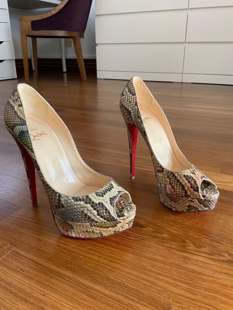 Christian louboutin snakeskin pumps top