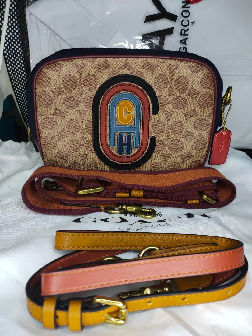 Camera bag in signature canvas with coach 2025 patch