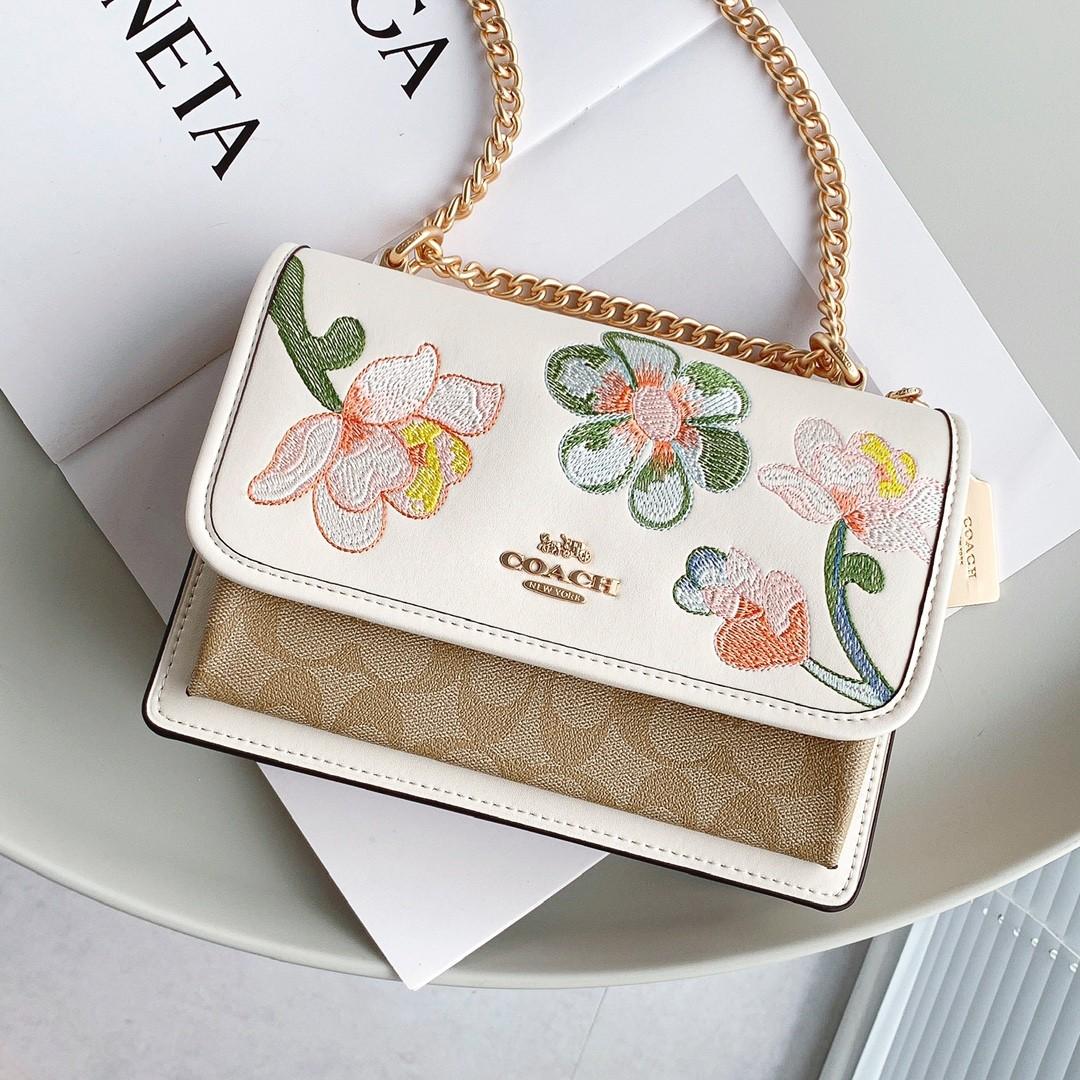 Coach Klare in Signature Canvas with Floral Embroidery Women s