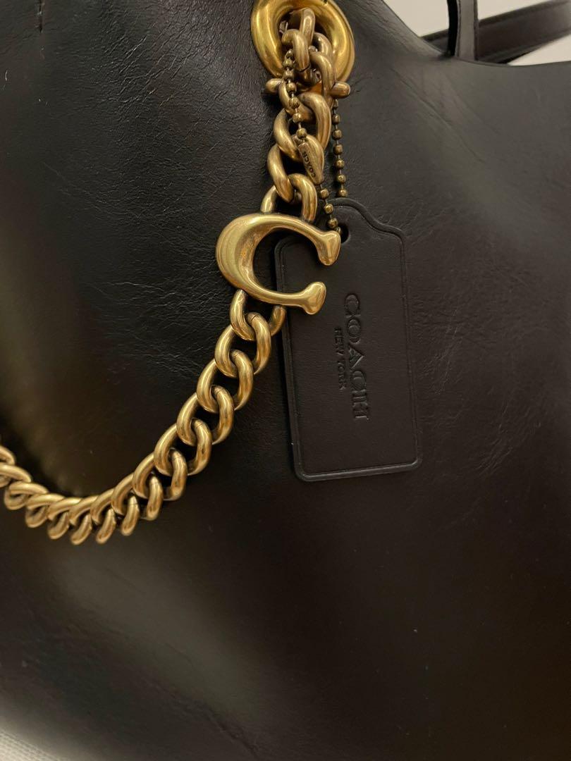 COACH Signature Chain Tote Bag Leather Women s Fashion Bags
