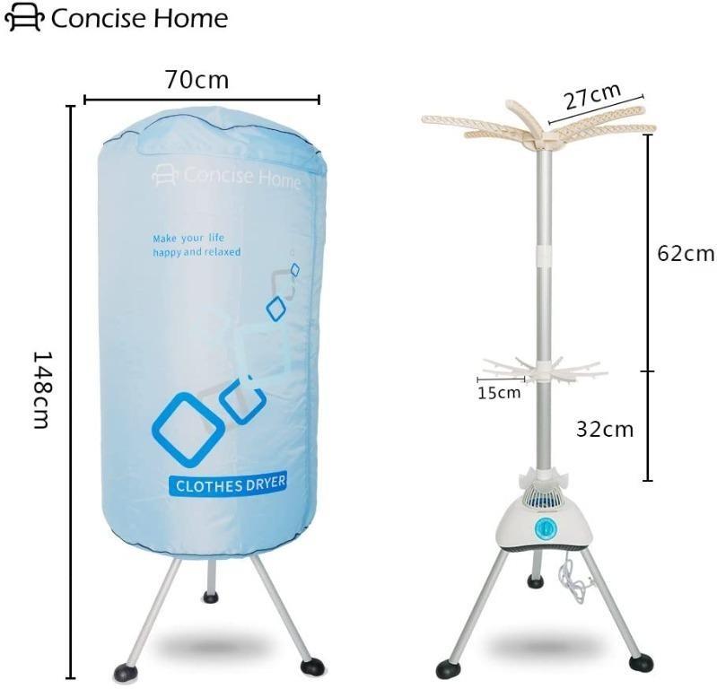 Concise Home Portable electric clothes dryer 1000W large capacity 10kg