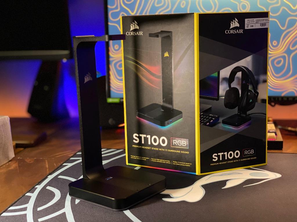 Corsair gaming st100 rgb premium headset stand with 7.1 surround sound shop
