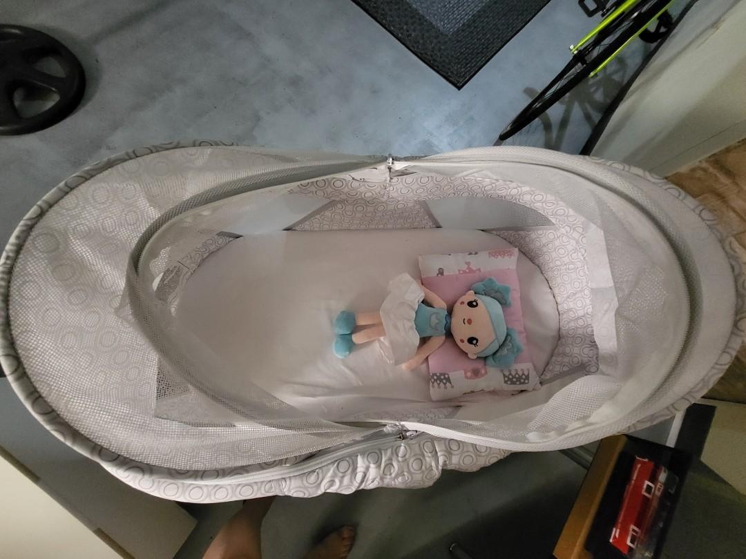 Delta Children EZ Fold Ultra Compact Travel Bedside Folding Portable Crib, Babies