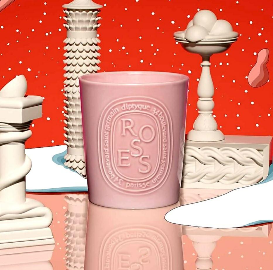 Diptyque Limited Edition Roses Scented Candle 600g