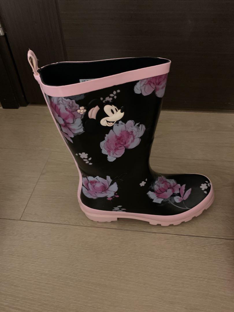 Disney Minnie Rain Boots, 女裝, 鞋, 靴 Carousell