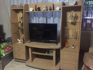 Display  Shelf shelves and TV stand with cabinet ( knick knacks sold separately )
