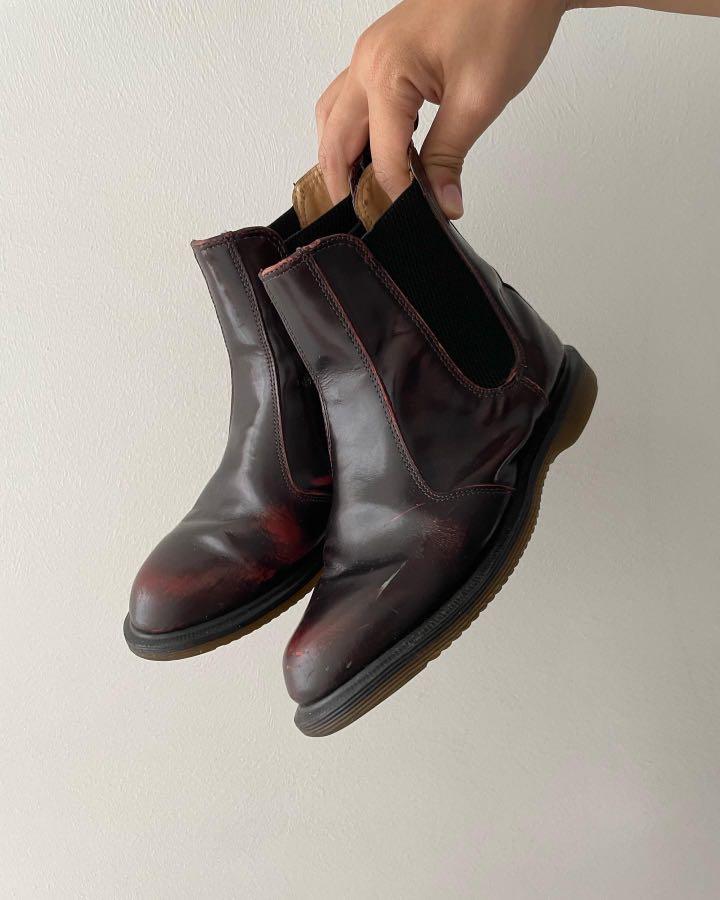 Cherry Red Arcadia Chelsea Dr Marten Flora Arcadia Botine Doc