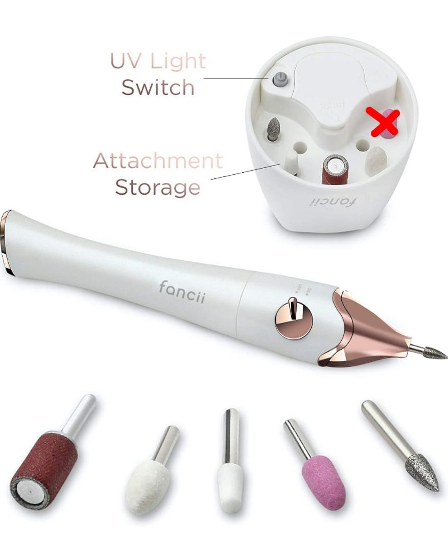 Fancii Professional Manicure Pedicure Nail File Set with Stand, The Complete Portable Nail Drill