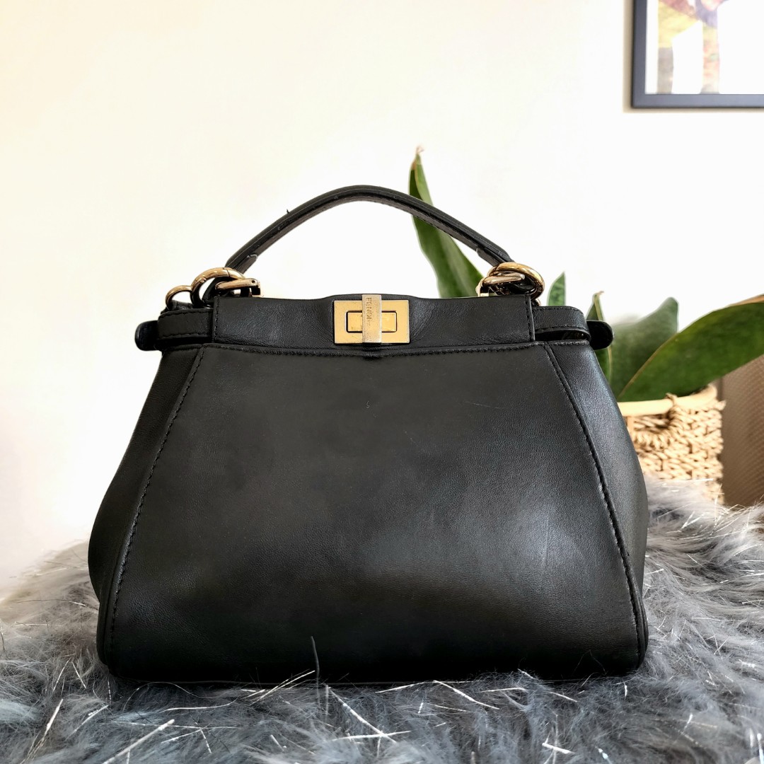fendi black mini peekaboo