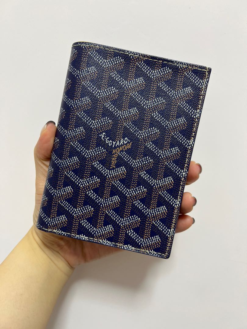 Goyard passport size wallet navy blue Carousell