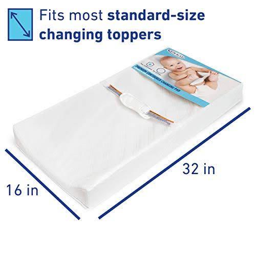 Standard baby top changing pad size