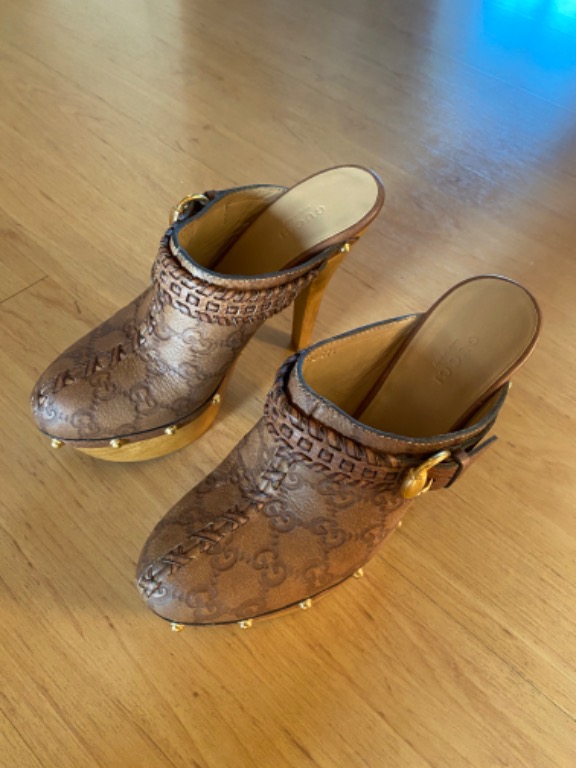 Gucci leather cheap platform
