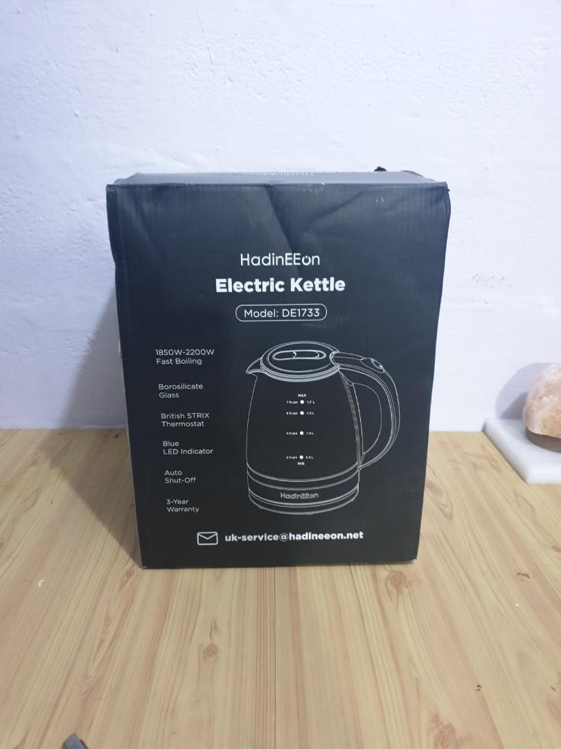 New - Open Box - HadinEEon DE1733 Electric Glass Kettle